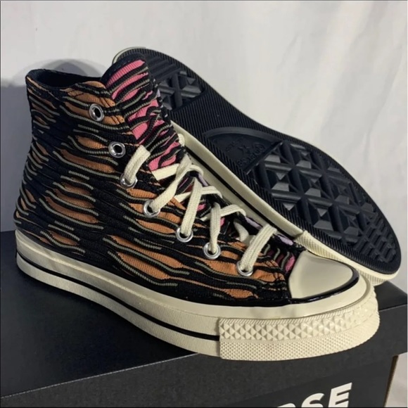 Converse Chuck 70 High Top Shoes Black Multicolored New Without Box Womans 6.5 - Picture 9 of 10